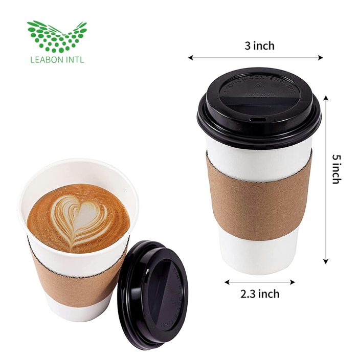 White kraft paper single wall coffee cup - Image 4