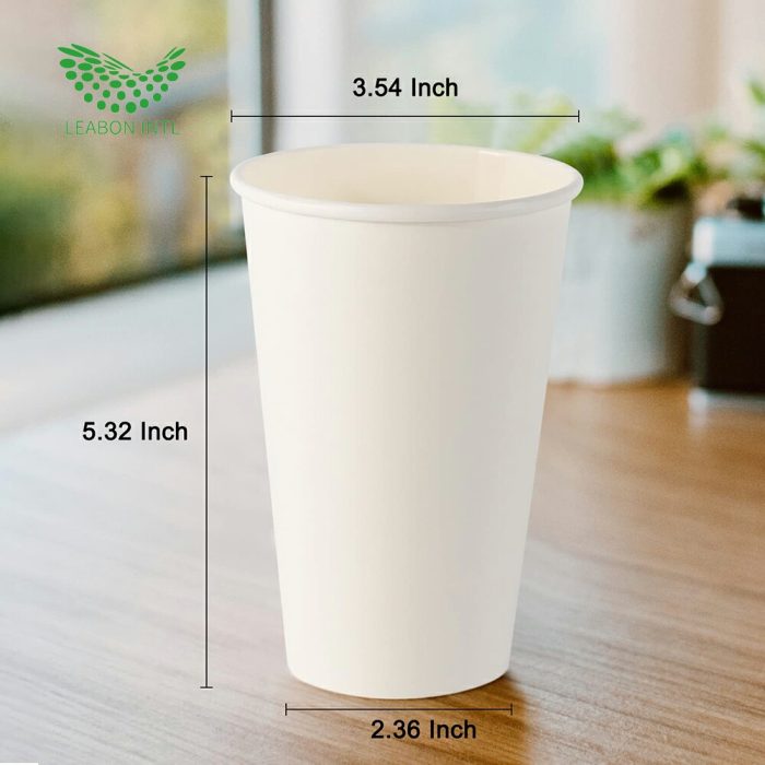 White paper single wall hot drink coffee cup - Image 6