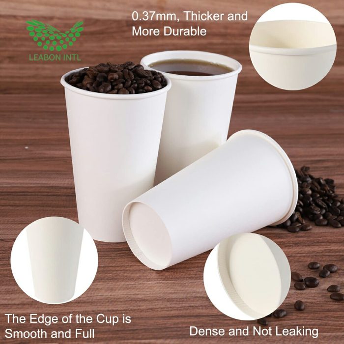 White paper single wall hot drink coffee cup - Image 4