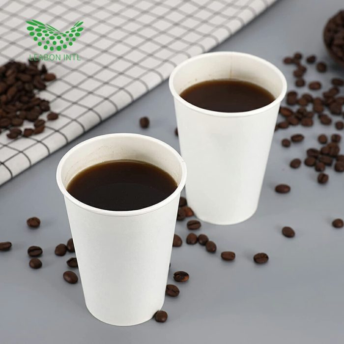 White paper single wall hot drink coffee cup - Image 2