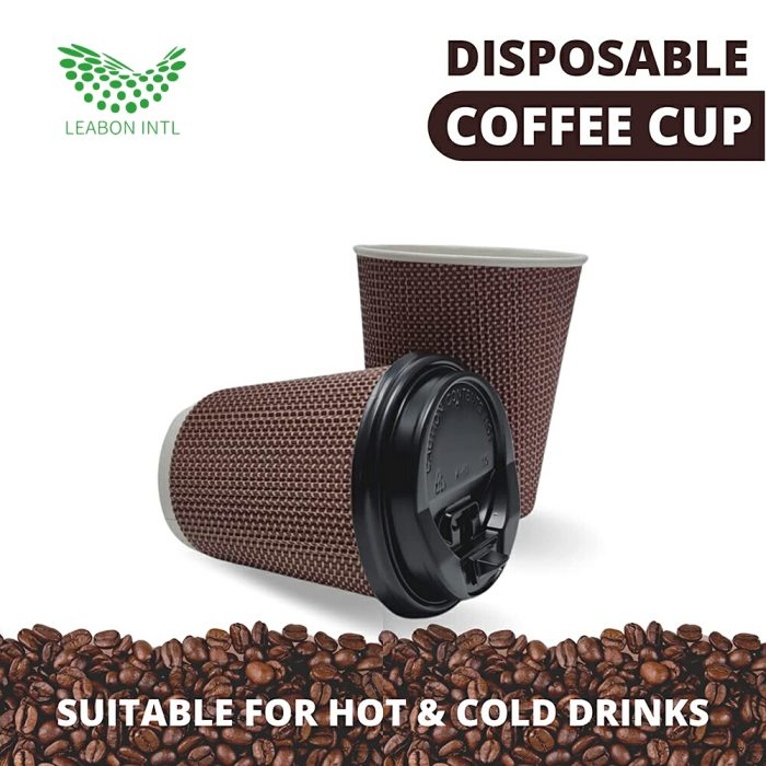 Disposable biodegradable paper coffee cups with lid - Image 5